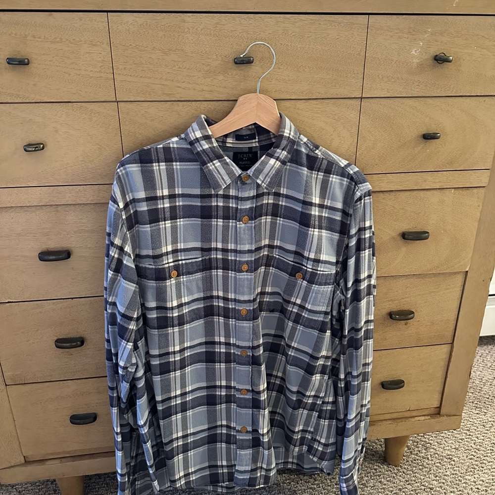 J.Crew Flannel Plaid Shirt (Large, Slim Fit)